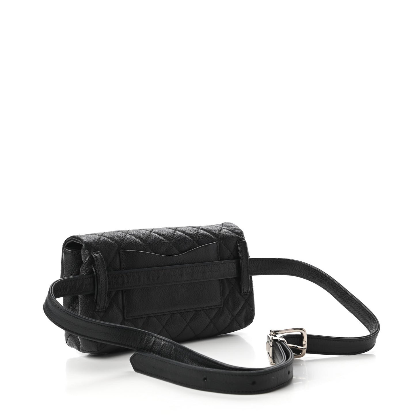 Grained Calfskin Quilted 2.55 Reissue Flap Belt Bag Clutch Black