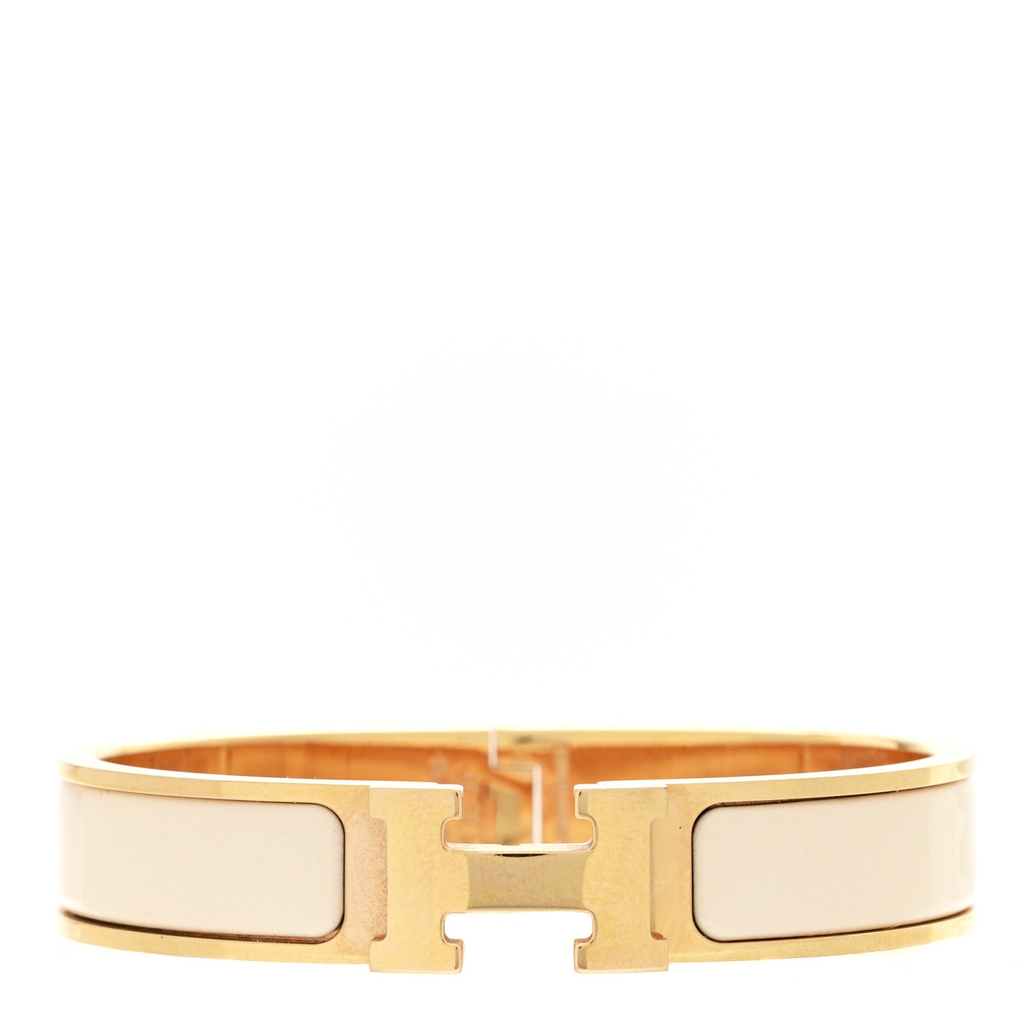 Hermes Enamel Narrow Clic Clac H Bracelet PM White 1 of 4