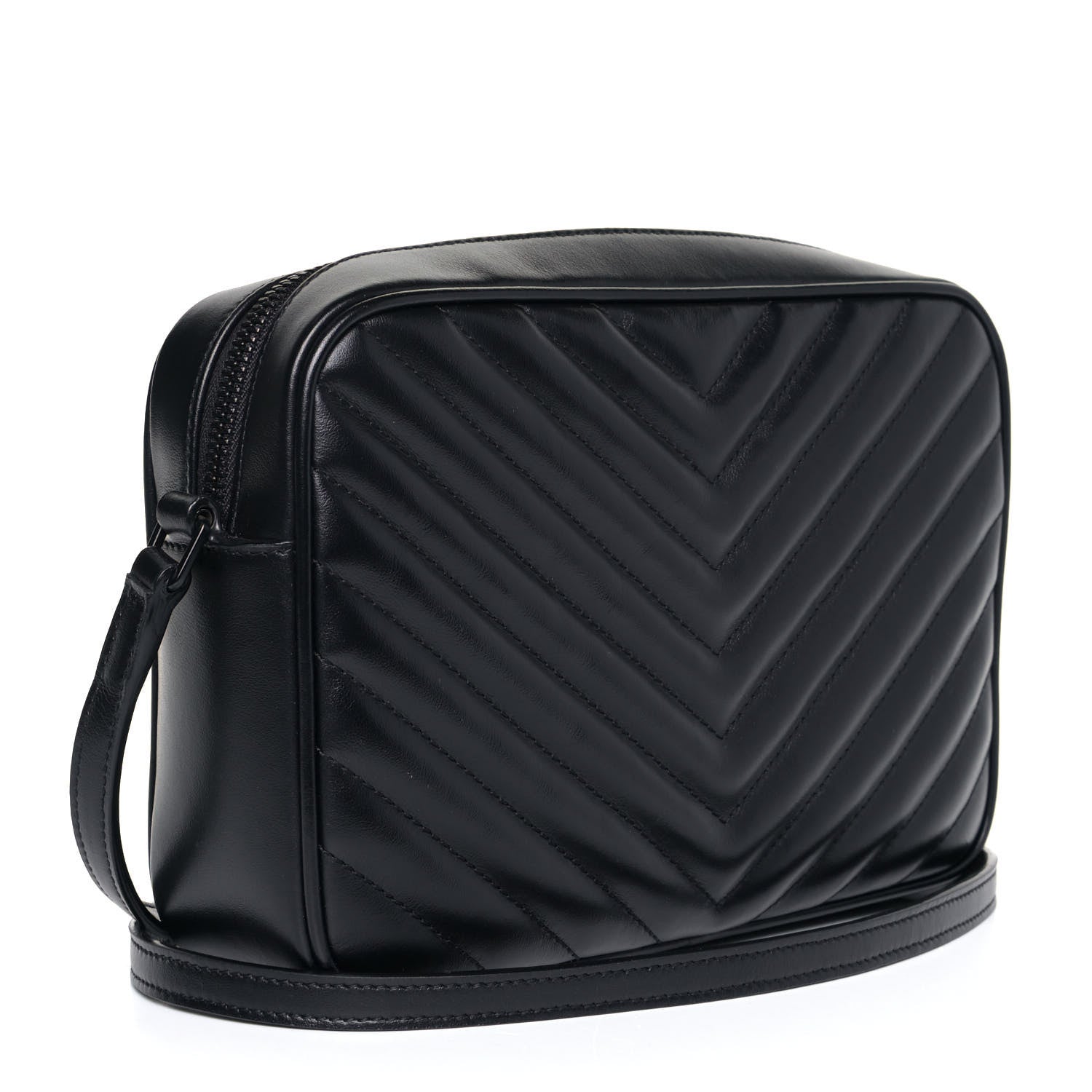 Saint Laurent Calfskin Matelasse Monogram Lou Camera Bag Black 2 of 5