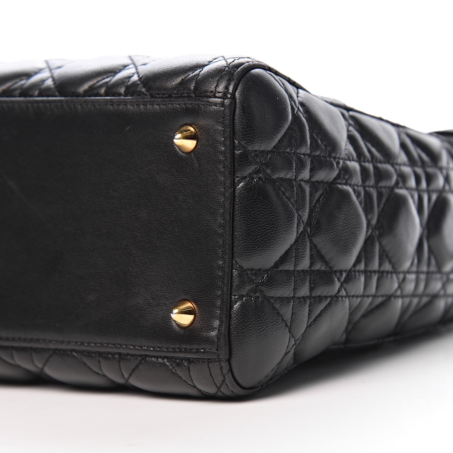 Christian Dior Lambskin Cannage Medium Lady Dior Black 9 of 10