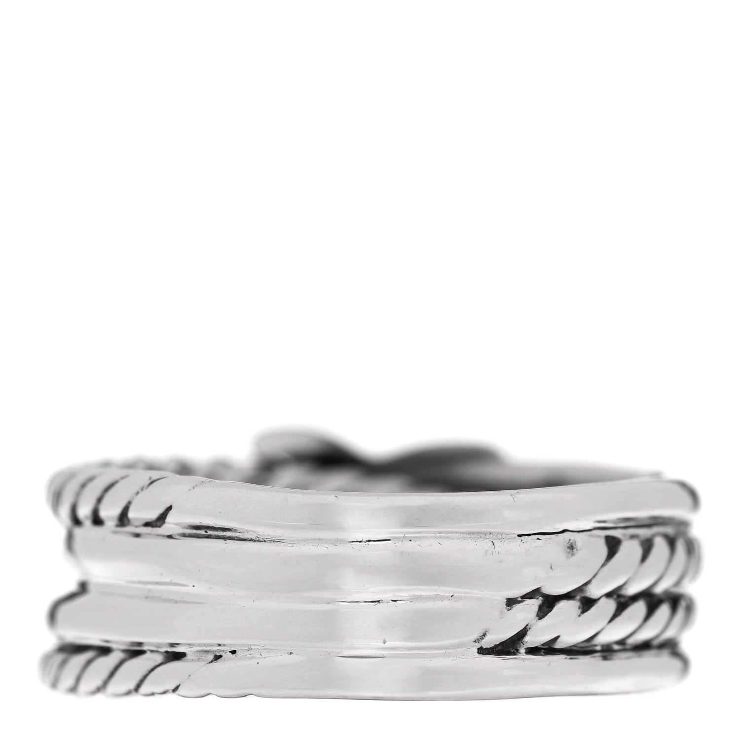 David Yurman Sterling Silver Diamond X Crossover Ring 52 6 3 of 4