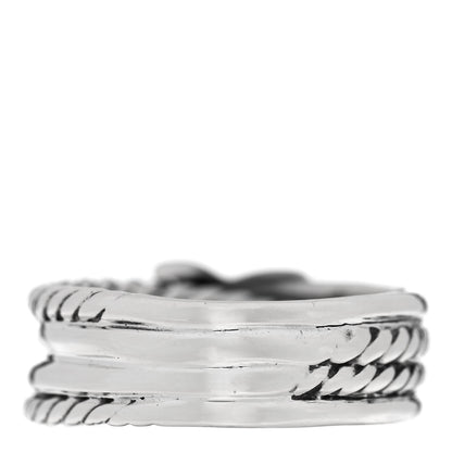 David Yurman Sterling Silver Diamond X Crossover Ring 52 6 3 of 4