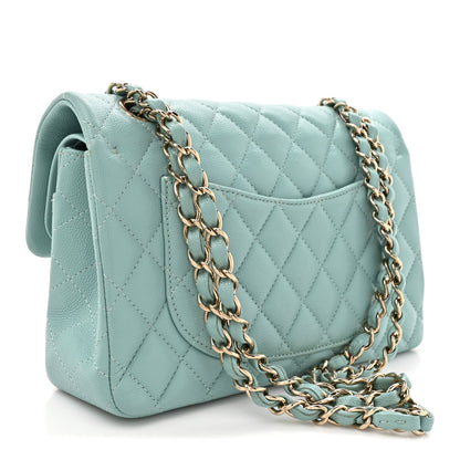 Chanel Caviar Quilted Small Double Flap Light Blue 3 of 10