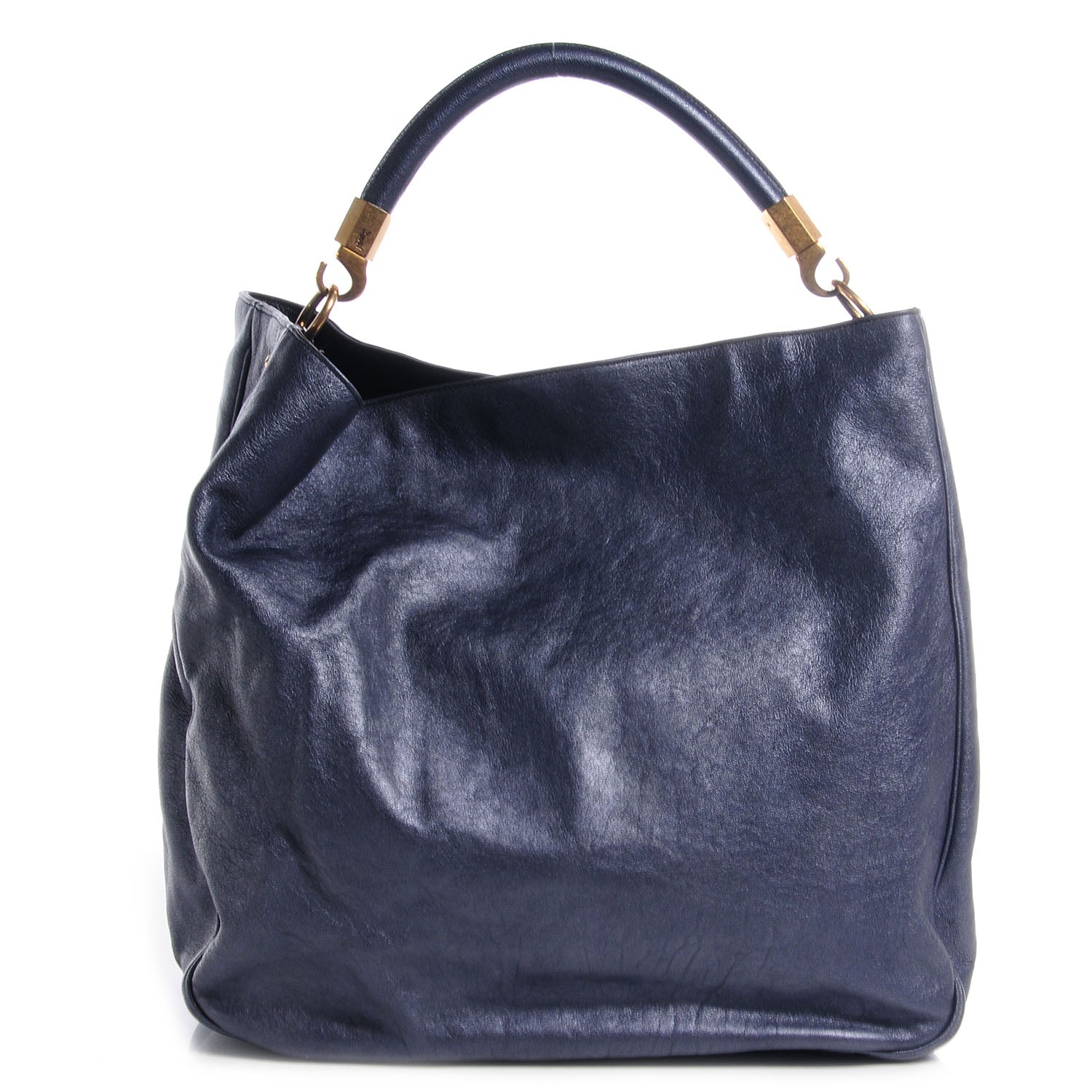 Saint Laurent Leather Large Roady Navy 1 of 10