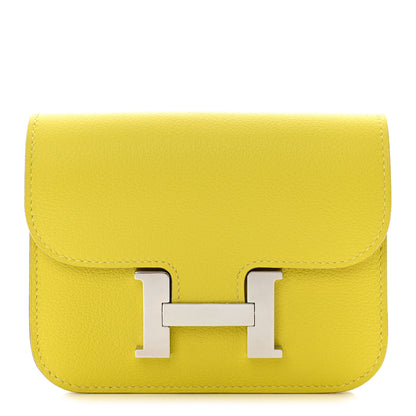 Hermes Evercolor Constance Slim Wallet Lime 1 of 10