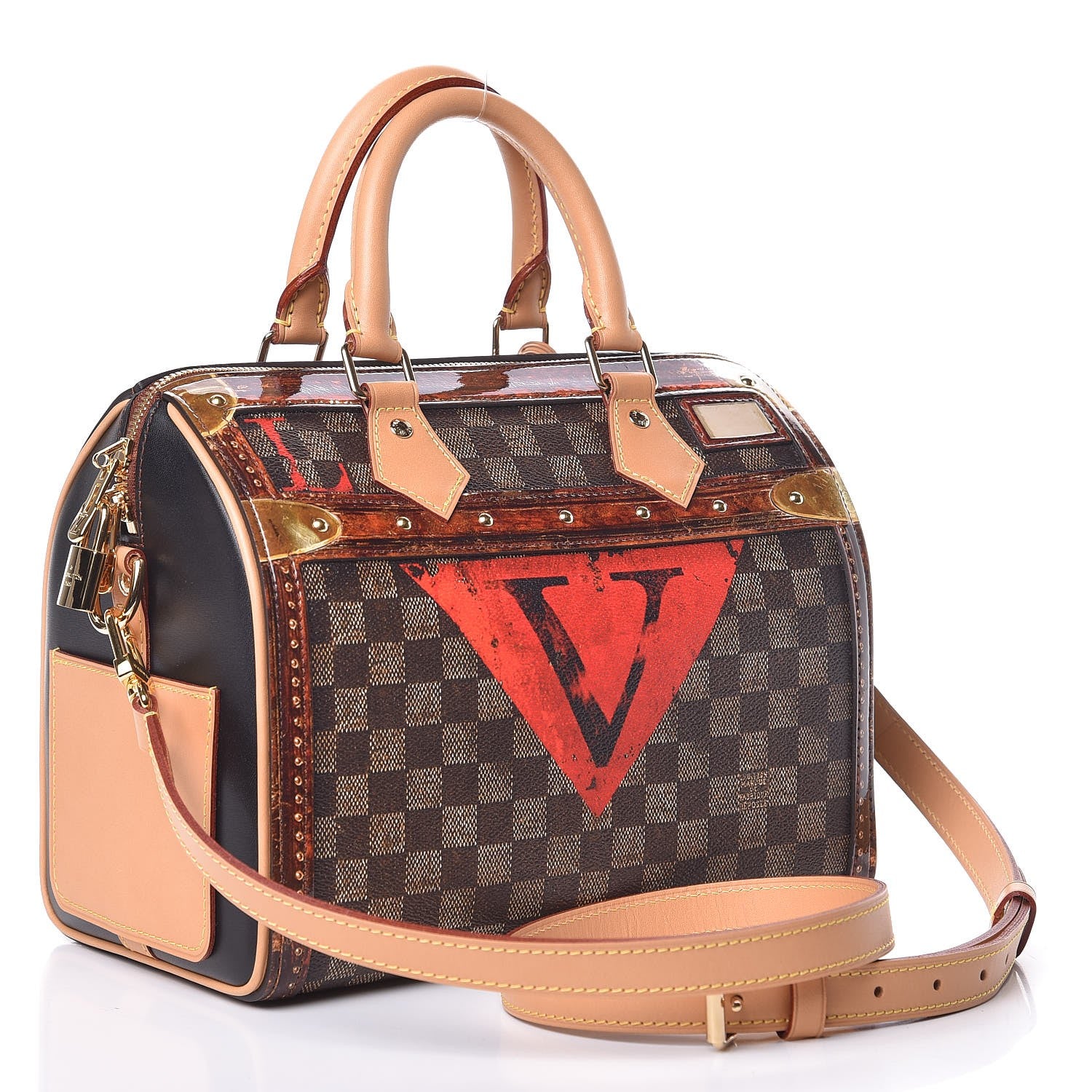 Louis Vuitton Transformed Damier Ebene Time Trunk Speedy Bandouliere 25 Black 4 of 7