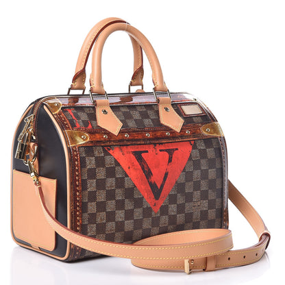 Louis Vuitton Transformed Damier Ebene Time Trunk Speedy Bandouliere 25 Black 4 of 7