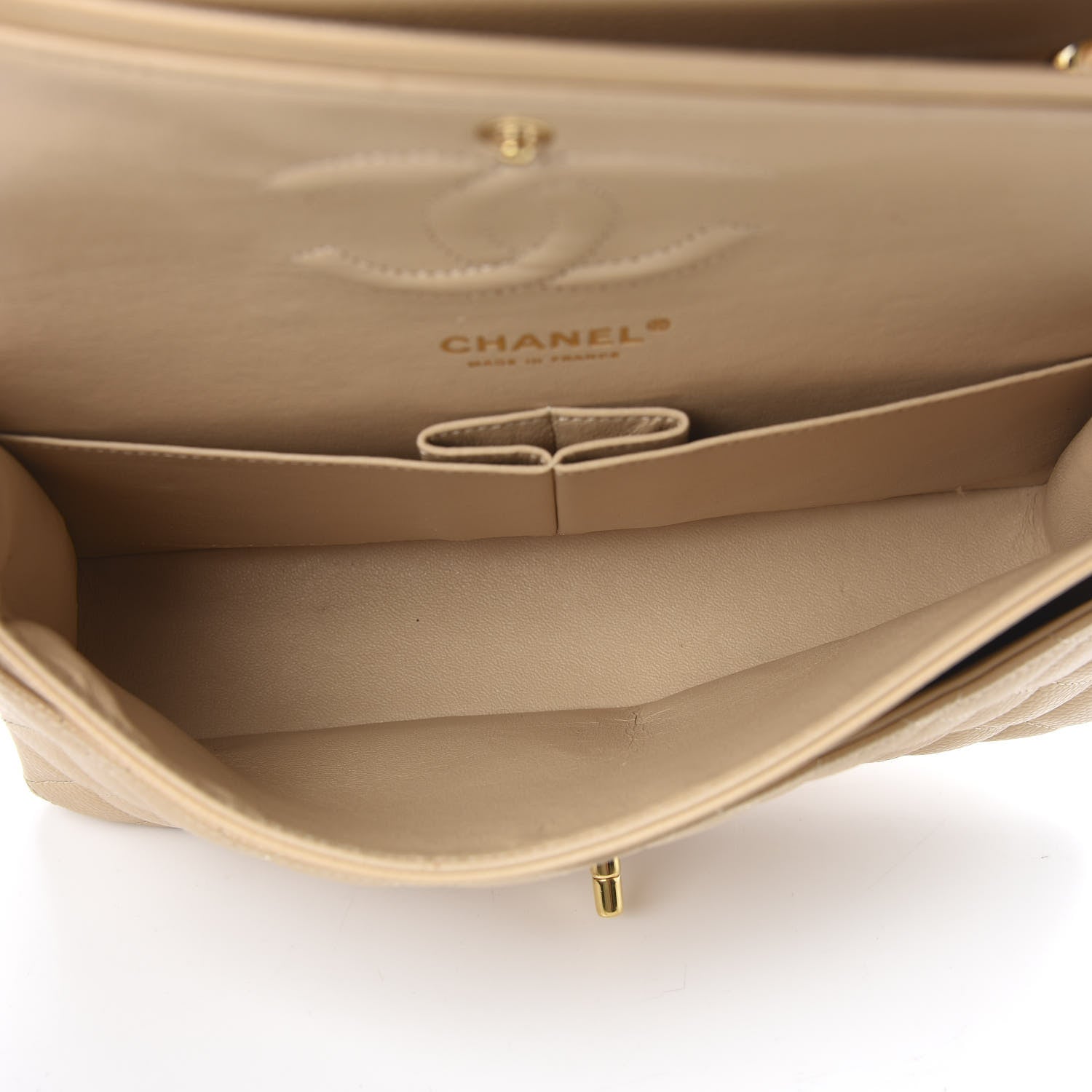 Chanel Caviar Quilted Medium Double Flap Beige 5 of 11