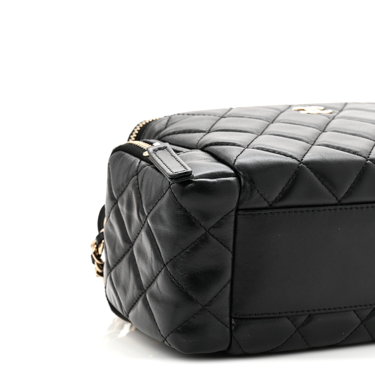 Chanel Lambskin Quilted Multi Pocket Top Handle Vanity With Chain Black 10 of 11