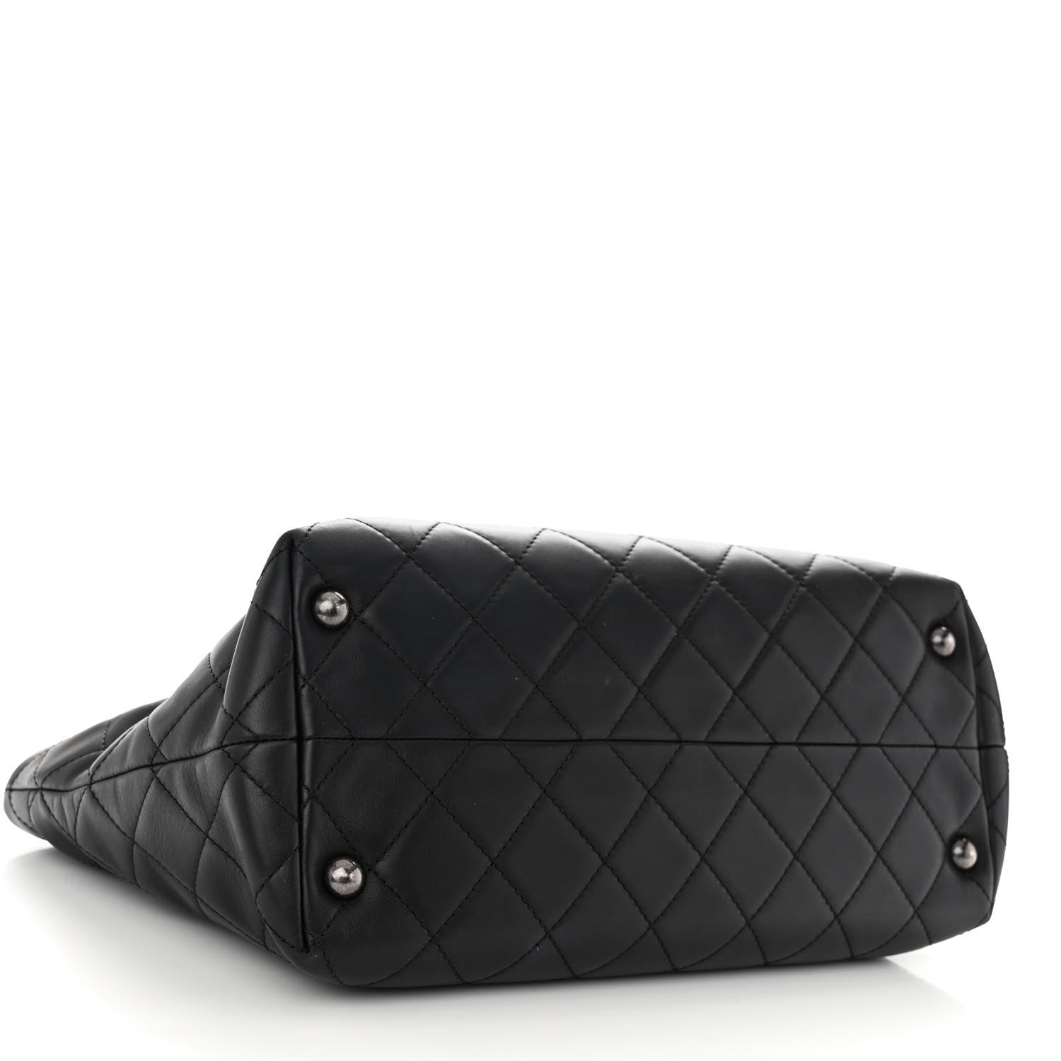 Chanel Calfskin Quilted Small Shopping In Chains Tote Black 4 of 10