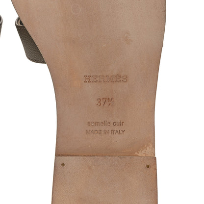 Hermes Epsom Oran Sandals 37.5 Etoupe 6 of 9