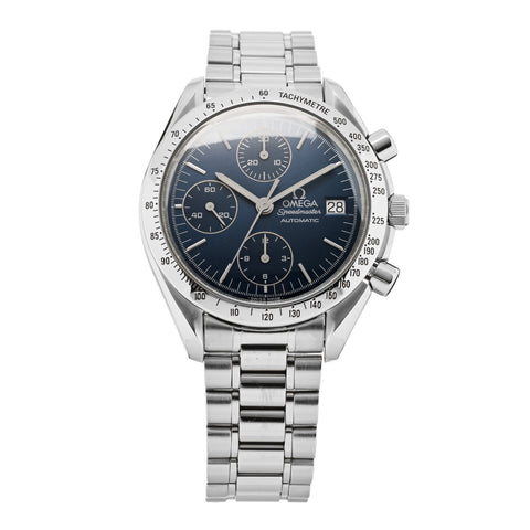 Stainless Steel 39mm Speedmaster Date Chronograph Automatic Watch Blue 3511.80