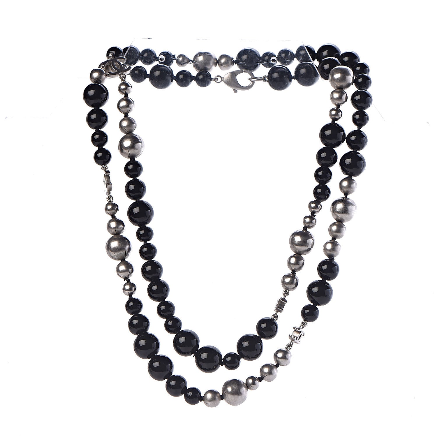 Chanel Pearl Beaded CC Long Necklace Black 3 of 6