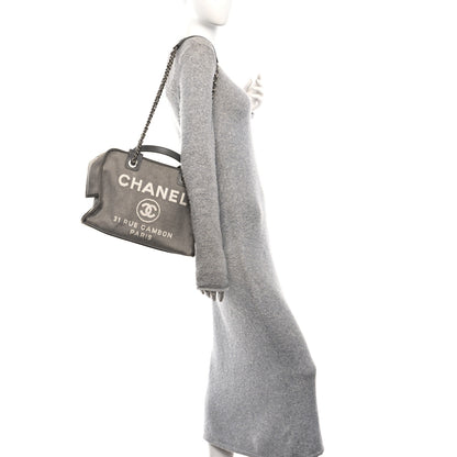Chanel Denim Deauville Bowling Bag Grey 2 of 10