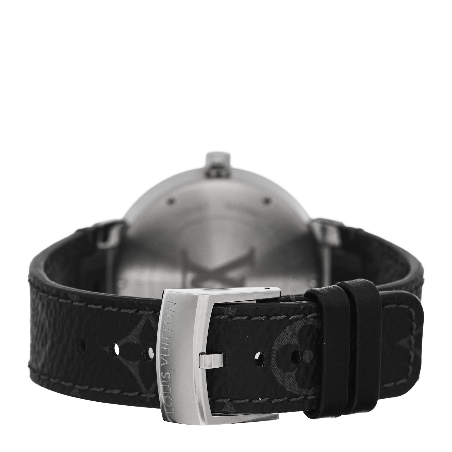 Louis Vuitton Stainless Steel Monogram Eclipse 39mm Tambour Slim Quartz Watch 3 of 5