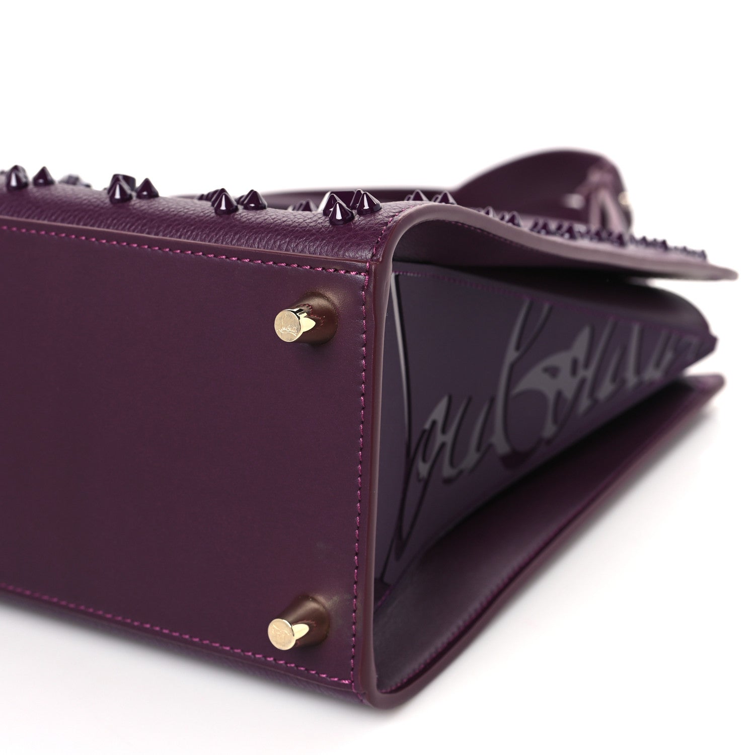 Christian Louboutin Calfskin Spikes Loubinthesky Medium Paloma Merlot 8 of 8