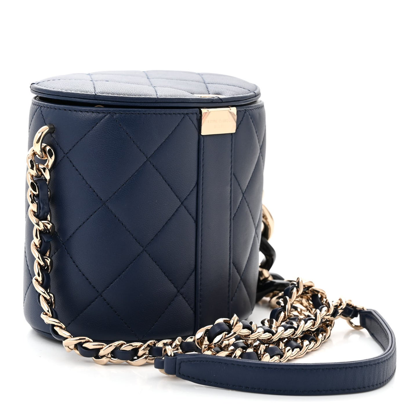 Lambskin Resin Elegant Chain Vanity Case Blue
