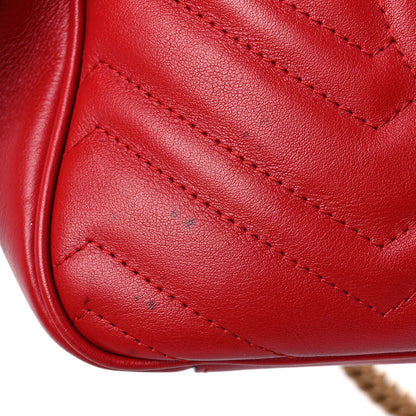 Gucci Calfskin Matelasse Medium GG Marmont Chain Shoulder Bag Hibiscus Red 17 of 17