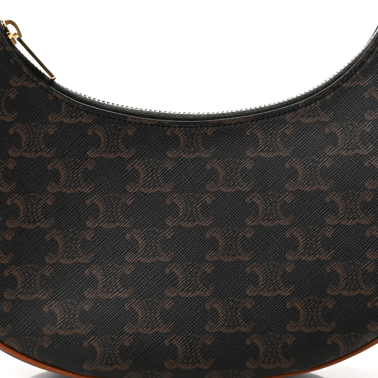 Triomphe Canvas Calfskin Ava Shoulder Bag Tan