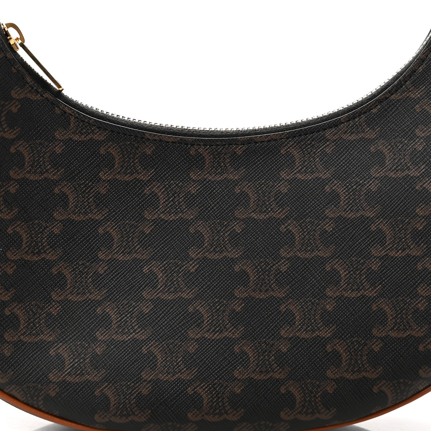 Celine Triomphe Canvas Calfskin Ava Shoulder Bag Tan 8 of 10