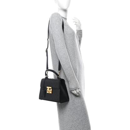 Gucci Guccissima Signature Small Padlock Top Handle Bag Black Black 2 of 10