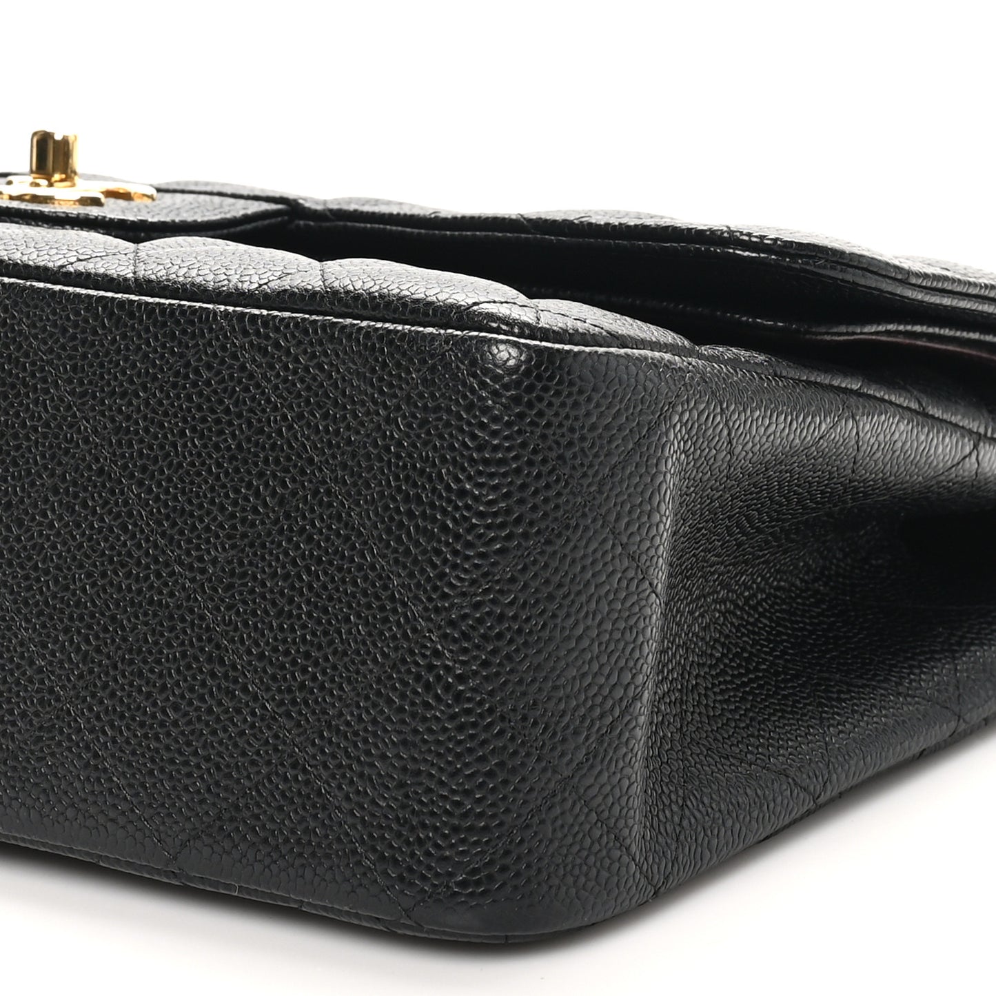 Caviar Quilted Jumbo Double Flap Black