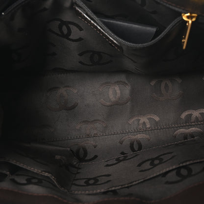 Chanel Caviar Quilted Shopping Tote  Dark Brown 5 of 10