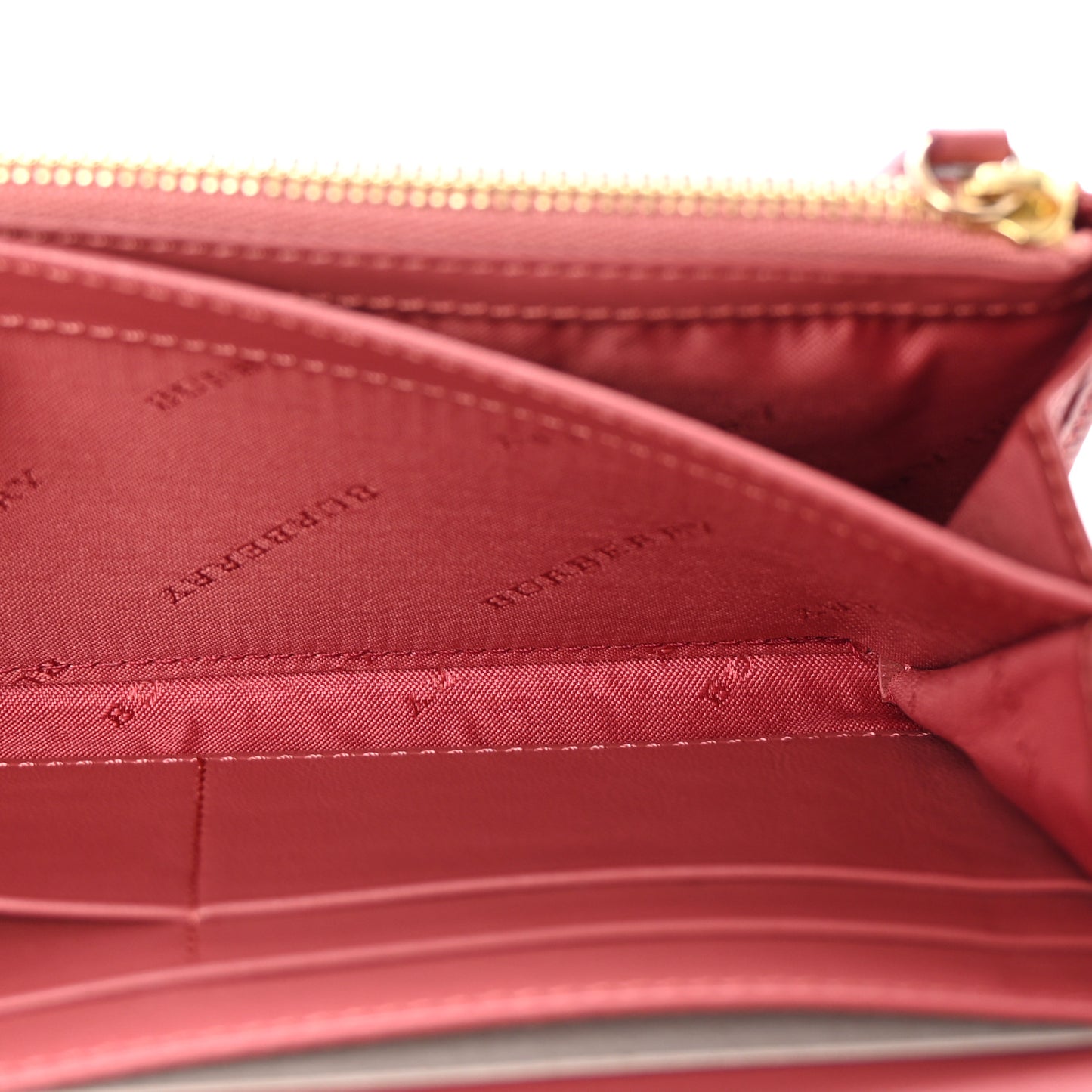 Calfskin Horseferry Check Porter Continental Wallet Copper Pink