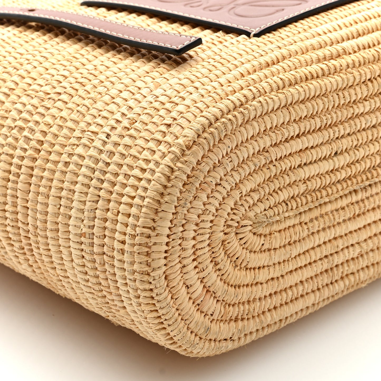 Raffia Small Square Basket Tote Bag Natural Tan
