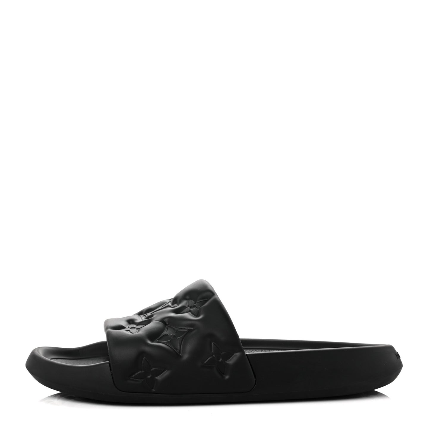 Rubber Embossed Monogram Mens Waterfront Mules 10 Black