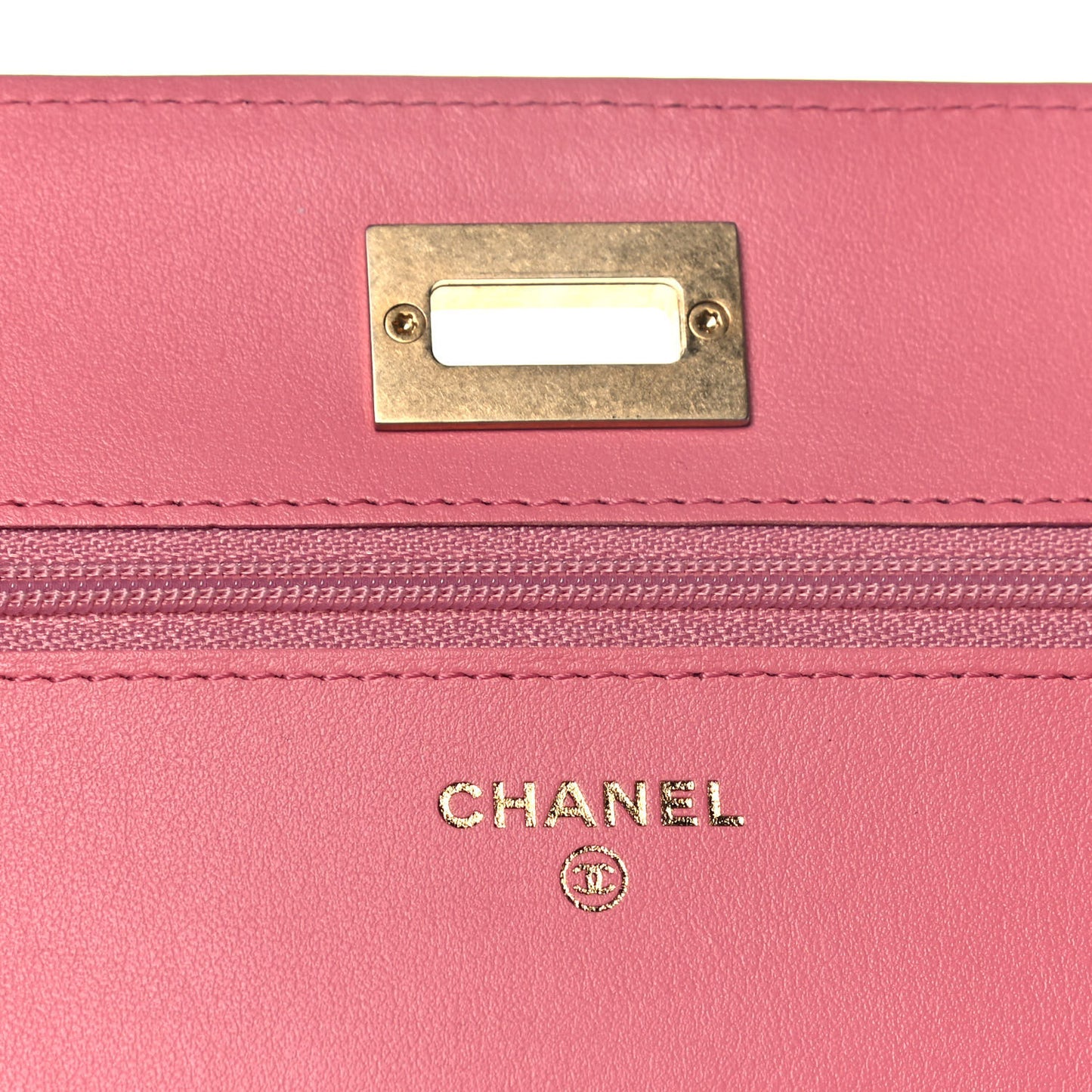 Aged Calfskin Quilted Reissue Wallet On Chain WOC Pink