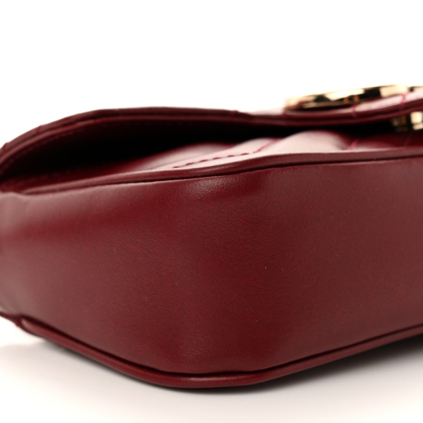 Calfskin Matelasse Super Mini GG Marmont Shoulder Bag Rosso Ancora