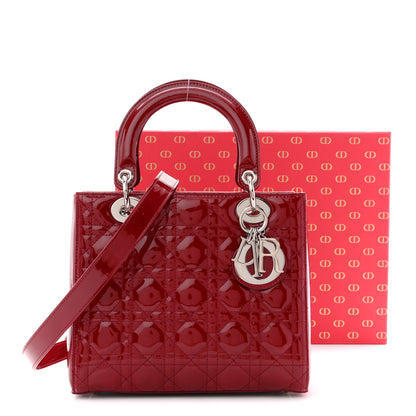 Christian Dior Patent Cannage Medium Lady Dior Red 13 of 13