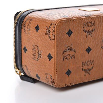 MCM Visetos Vanity Case Cognac Black 9 of 12