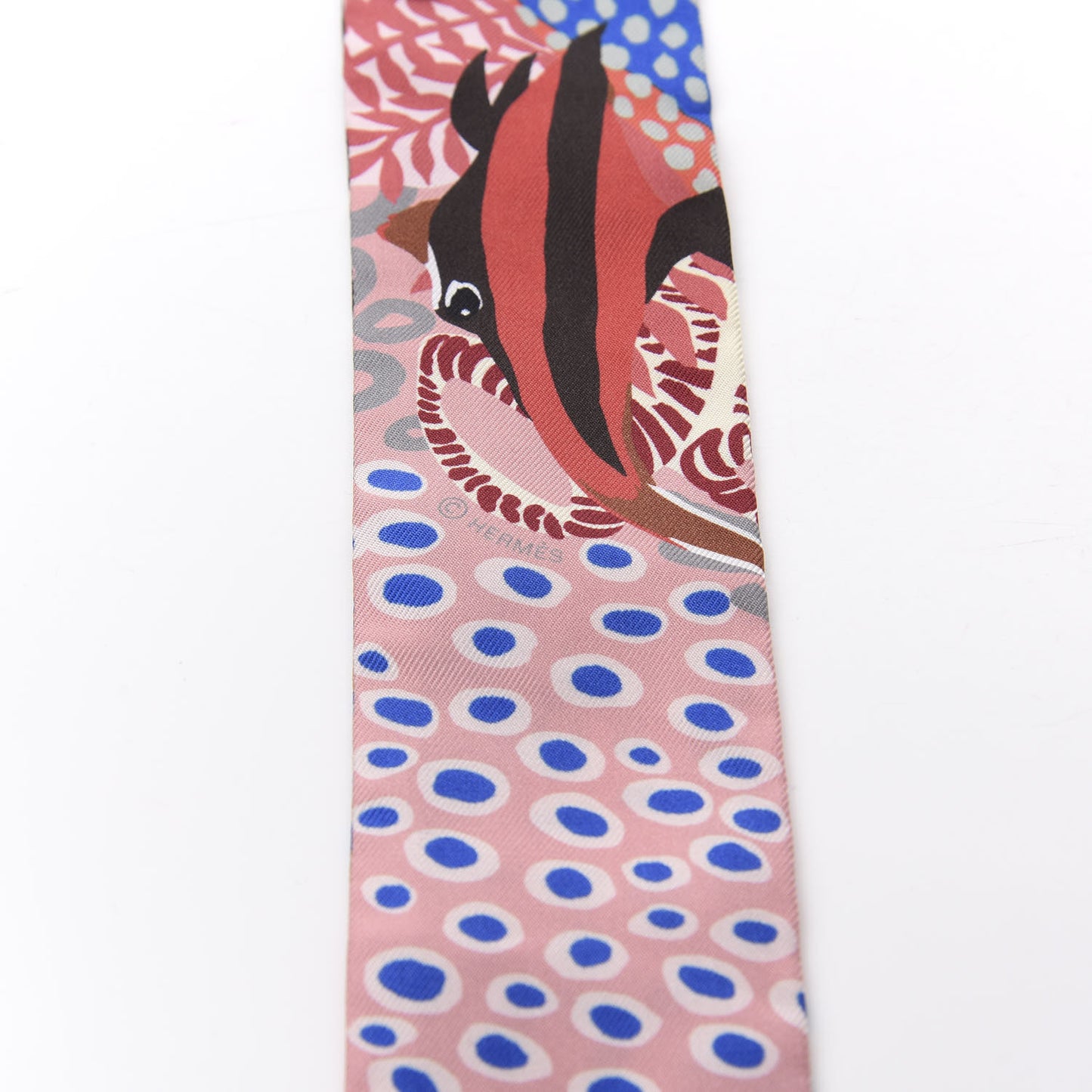 Silk Under The Waves Twilly Aqua Rose Poudre Brun