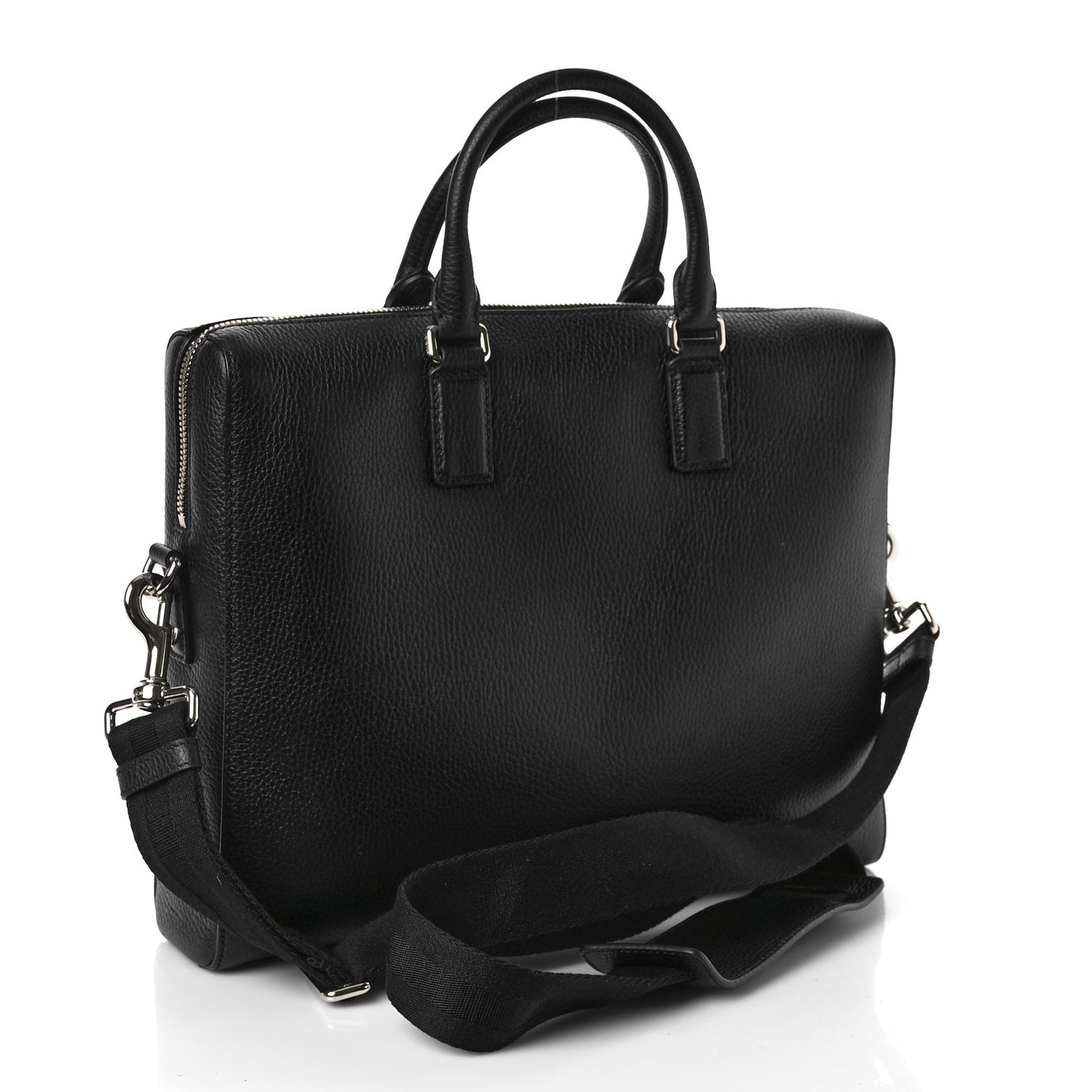 Pebbled Calfskin Briefcase Black