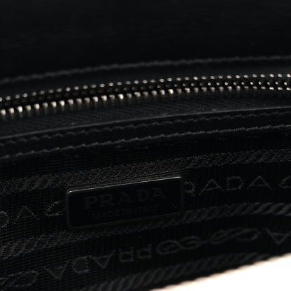 Prada Satin Crystal Mini Galleria Double Zip Tote Metal 6 of 10