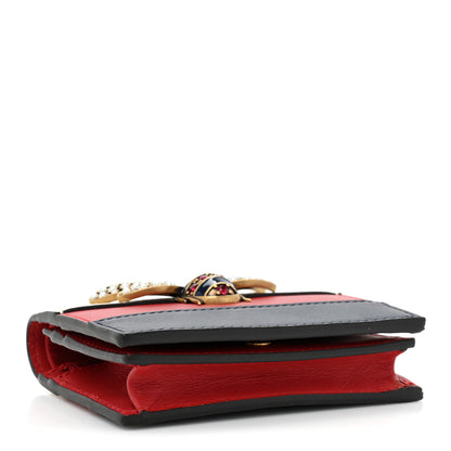 Gucci Calfskin Queen Margaret Card Case Wallet Blue Agata Hibiscus Red Mystic White 4 of 12