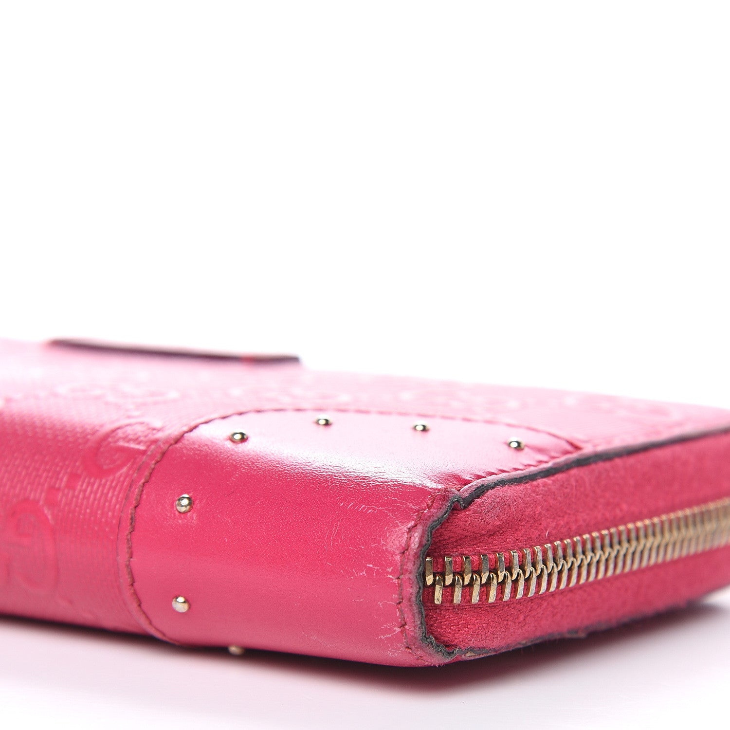 Gucci HIlary Lux GG Monogram Embossed Studded Zip Around Wallet Blossom 11 of 16