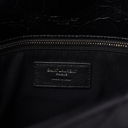Saint Laurent Crinkled Calfskin Matelasse Monogram Medium Niki Chain Satchel Black 8 of 10