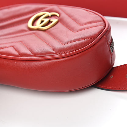 Gucci Calfskin Matelasse GG Marmont Belt Bag 95 38 Hibiscus Red 9 of 11