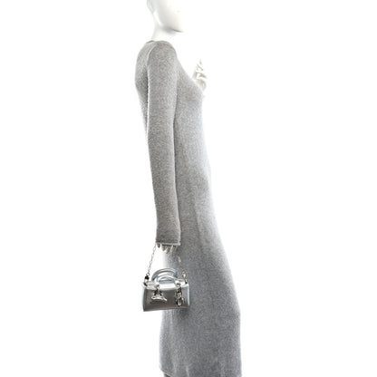 Christian Dior Laminated Lambskin Micro Lady D-Joy Silver 2 of 10