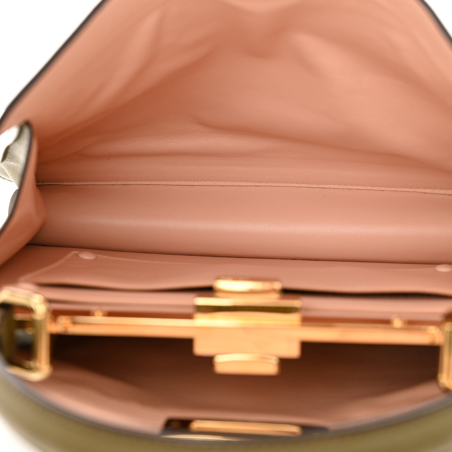 Fendi Vitello Seta Shiny Nappa Medium Peekaboo I SEE U Satchel Avocado Light Rose 5 of 12