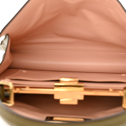 Fendi Vitello Seta Shiny Nappa Medium Peekaboo I SEE U Satchel Avocado Light Rose 5 of 12