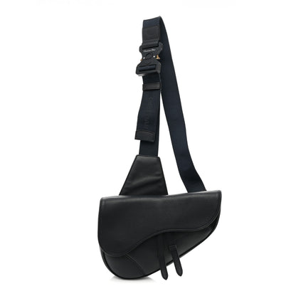 Christian Dior Grained Calfskin Saddle Bag Navy Blue 1 of 11