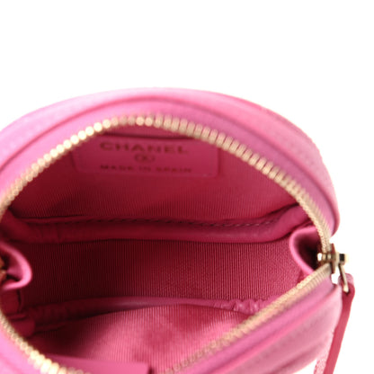 Chanel Caviar Quilted Zip Around Classic Coin Purse Pink 5 of 8