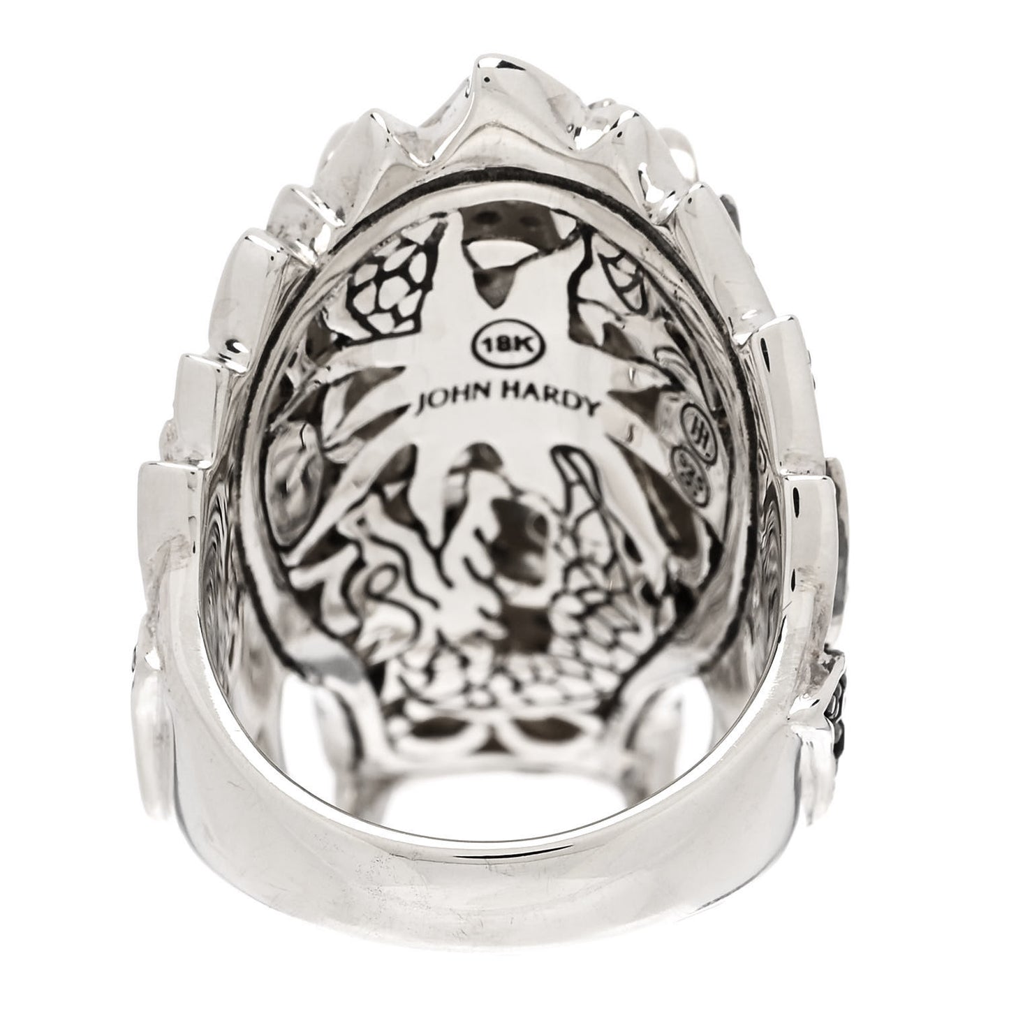 Sterling Silver 18K Yellow Gold Ruby Black White Sapphire Naga Head Ring 54 7