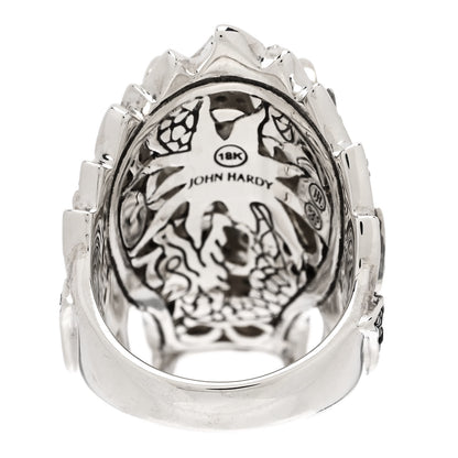 John Hardy Sterling Silver 18K Yellow Gold Ruby Black White Sapphire Naga Head Ring 54 7 4 of 5