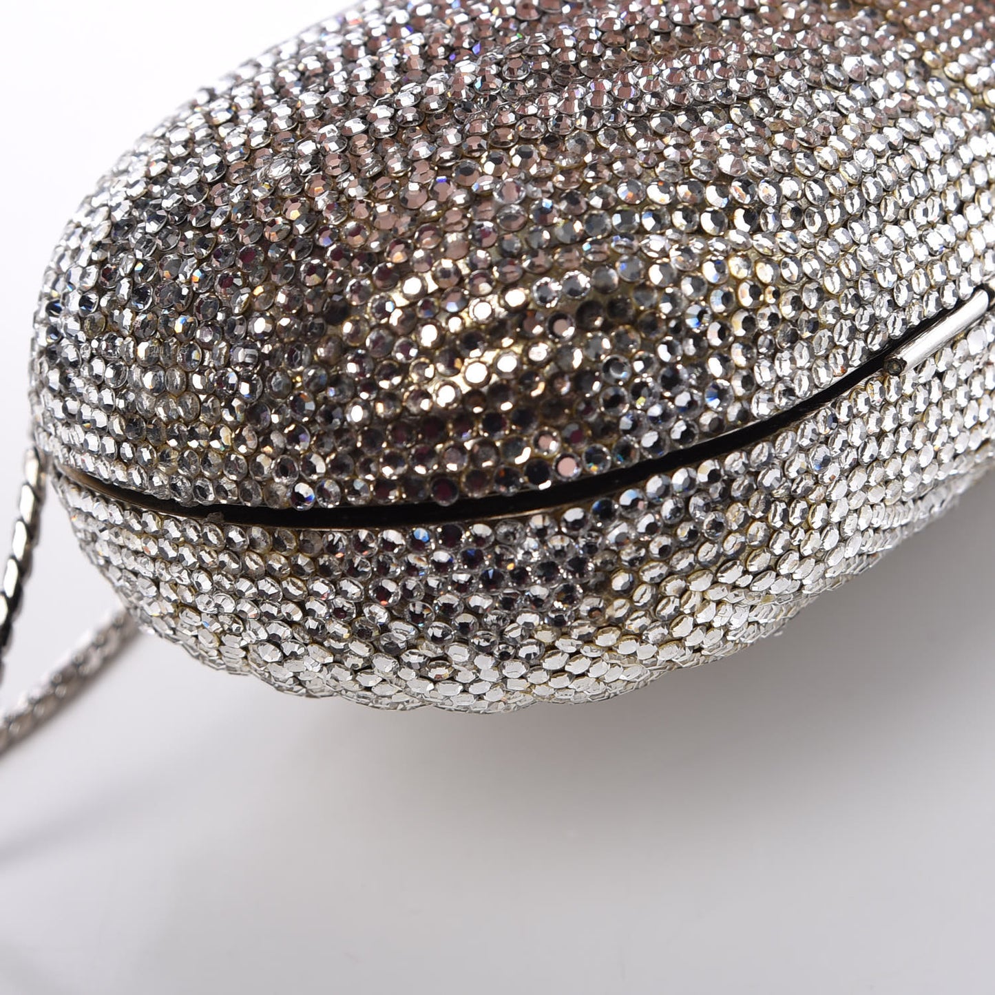 Swarovski Crystal Minaudiere Clutch Silver