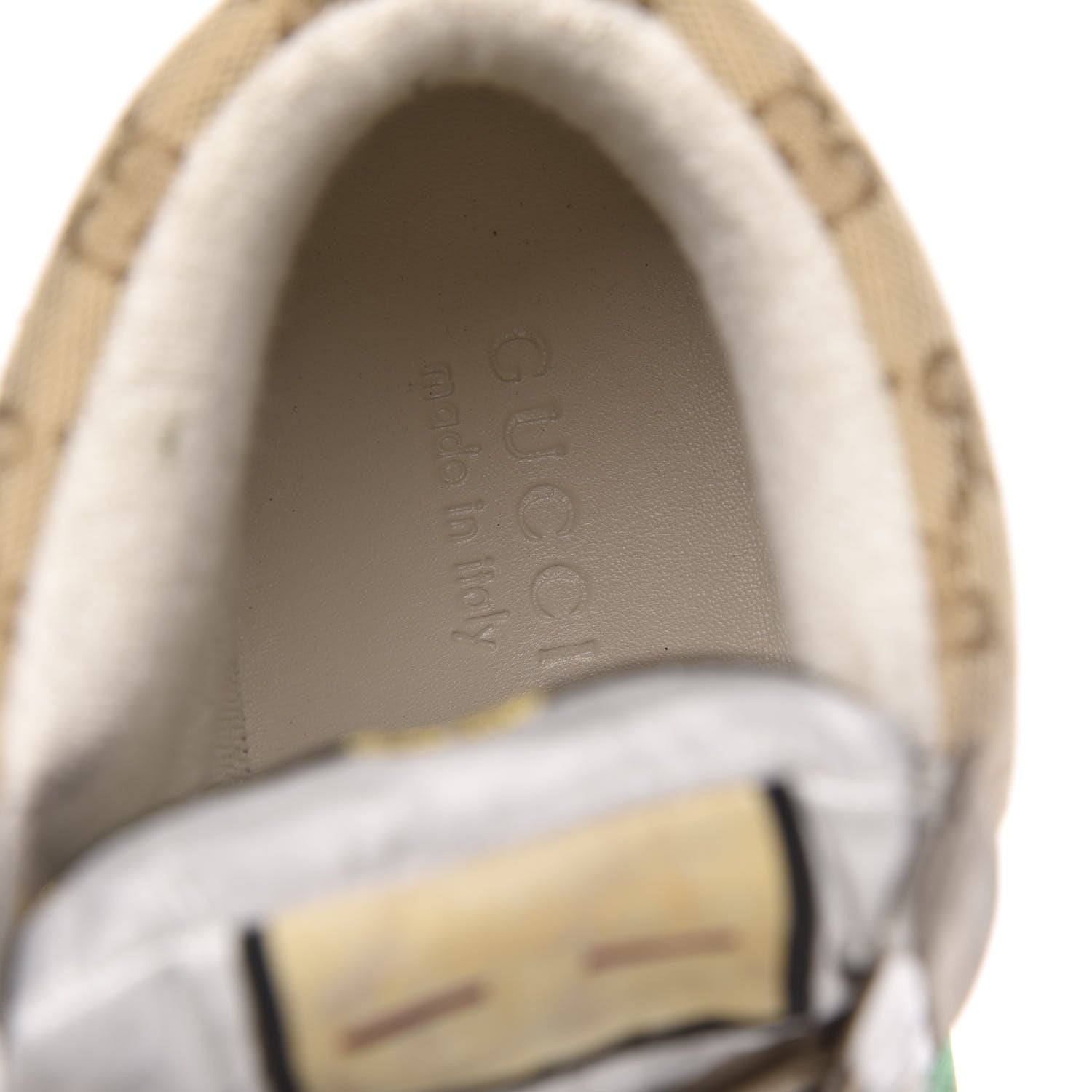 Gucci GG Monogram Nubuck Web Mens Screener High Top Sneakers 8 New Sand Dusty Milk Vintage Green 7 of 8